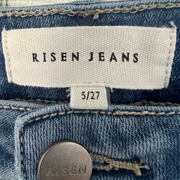 RISEN High Rise Crop Wide Fray Hem Jeans- 27 - Picture 10 of 12